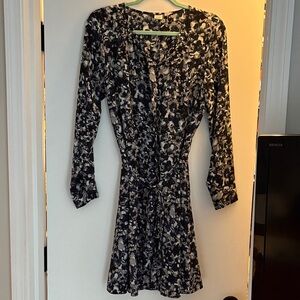 Floral Black and White Women's Dress